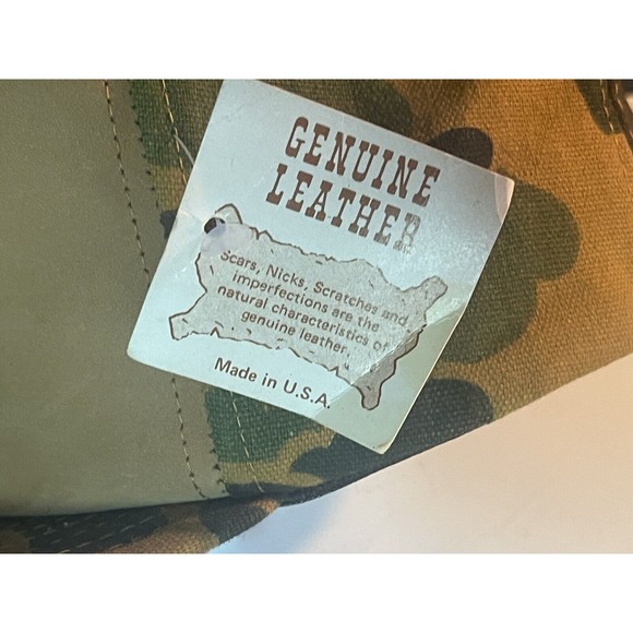 Vintage Camo Trooper 5 Panel Leather Snapback Hunting 80’s 90’s Hat Made in USA - Picture 6 of 6